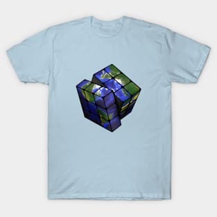 Earth Cube - Rubik's Cube Inspired Design for people who know How to Solve a Rubik's Cube T-Shirt